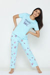 Zivame Farm Lore Knit Cotton Pyjama Set - Gulf Stream — thumbnail 3